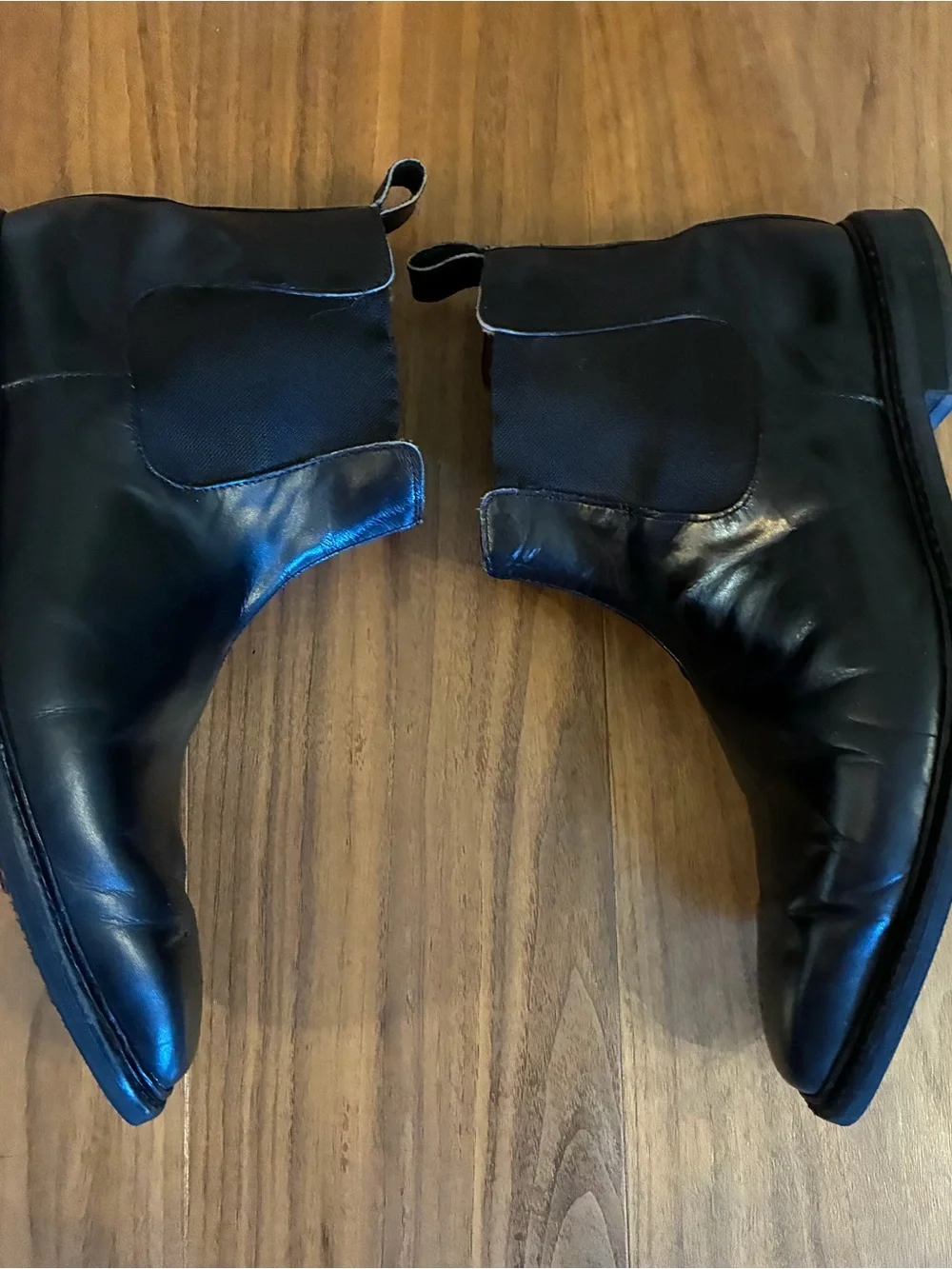 Men's Black Leather Chelsea Boots - Classic Slip-On Style